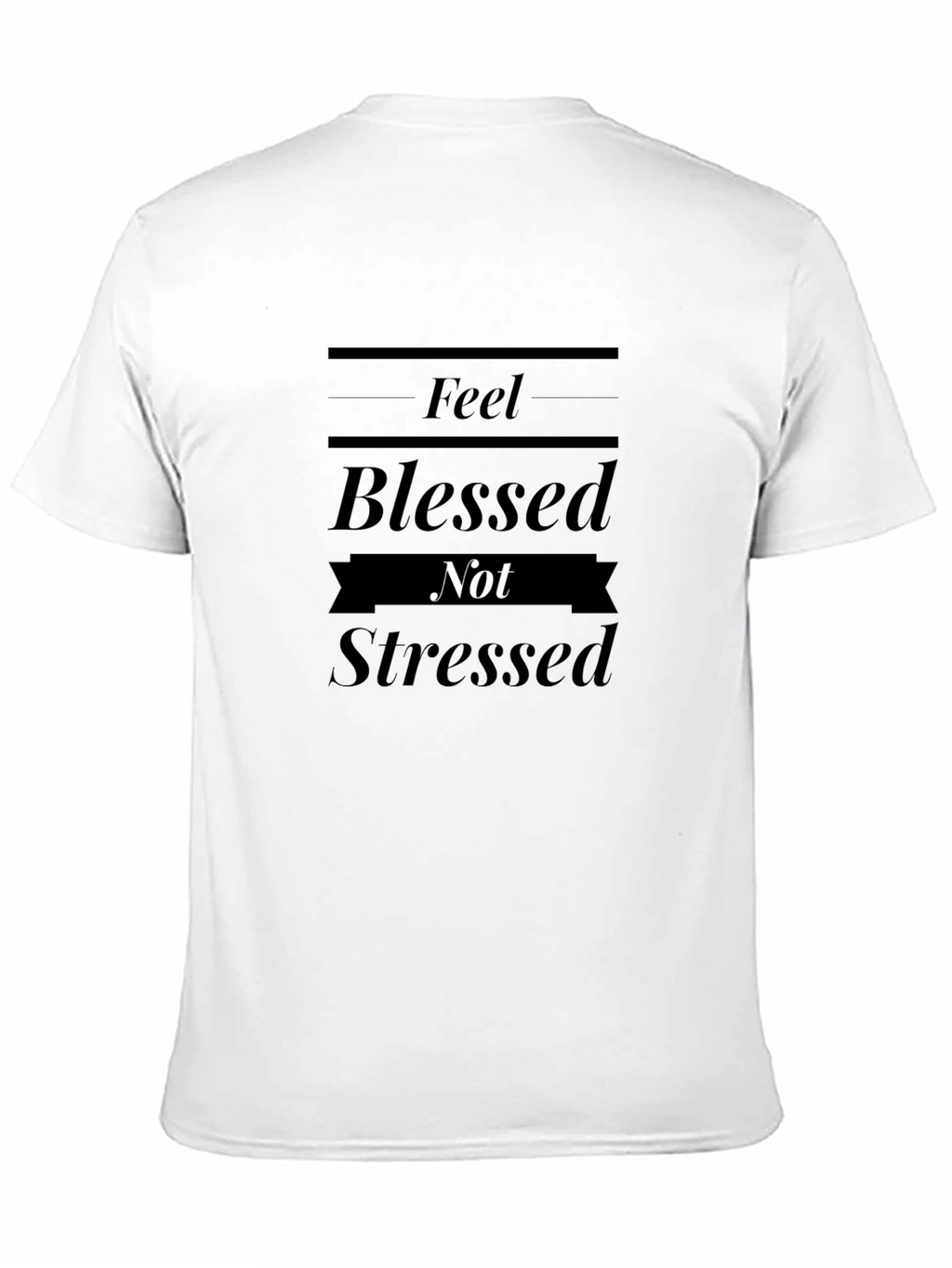 Blessed Not Stressed Black Graphic Tee Shirt