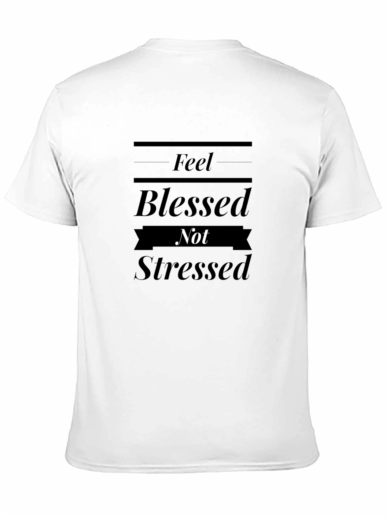 Blessed Not Stressed Black Graphic Tee Shirt