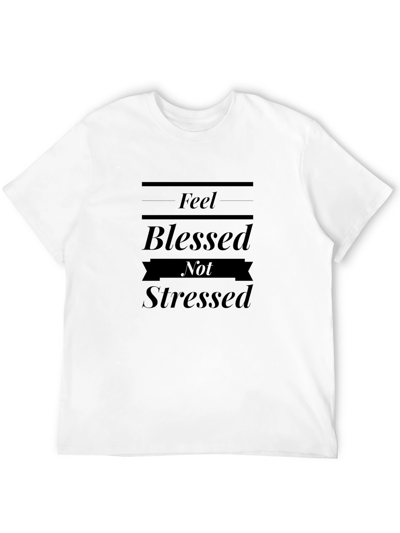 Blessed Not Stressed Black Graphic Tee Shirt