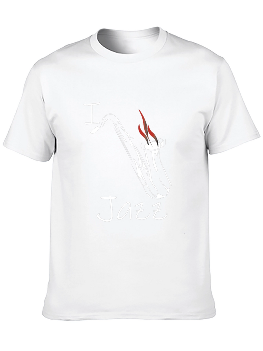I Saxophone Jazz Graphic Tee - Black Cotton T-Shirt