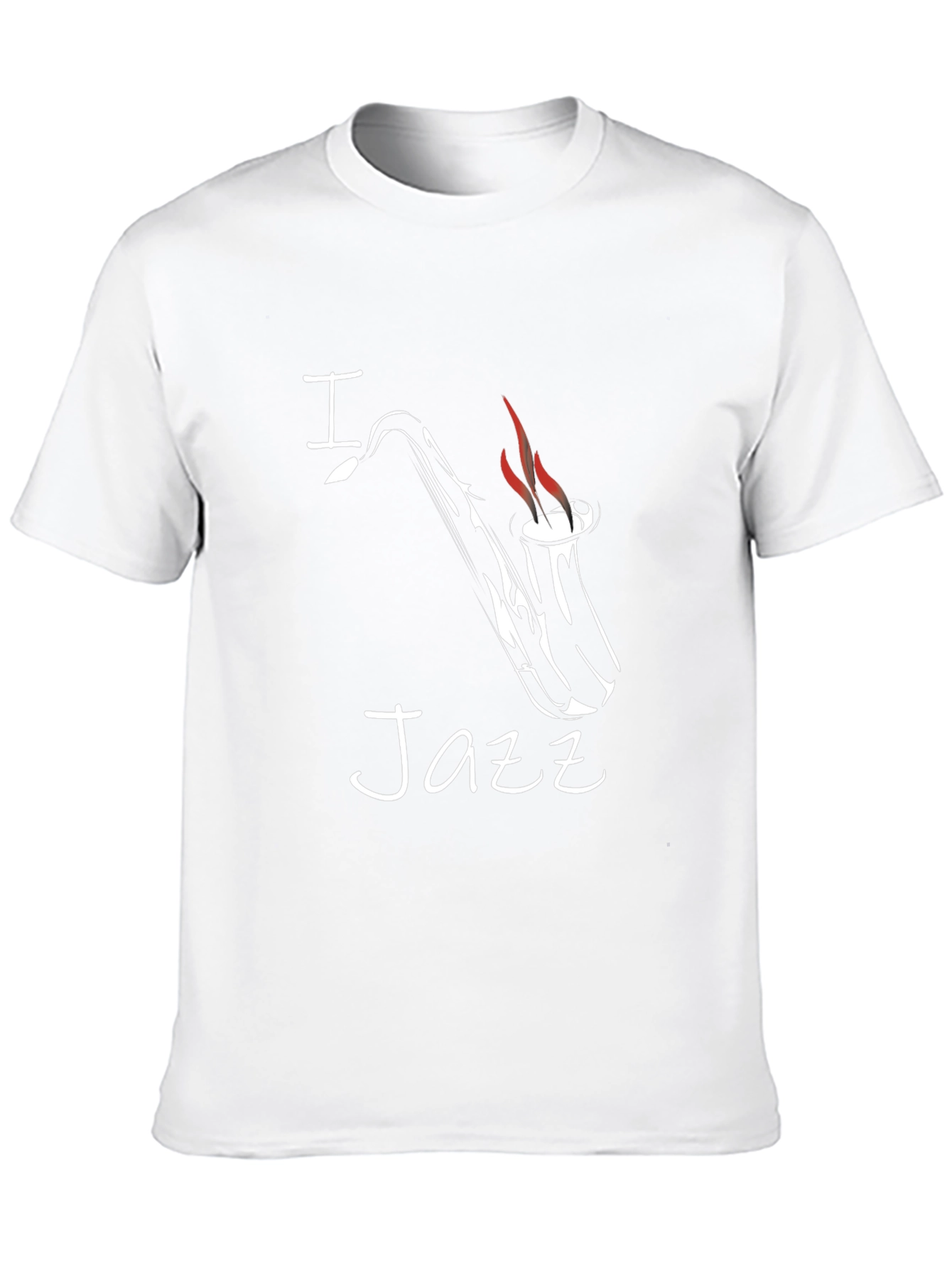 I Saxophone Jazz Graphic Tee - Black Cotton T-Shirt