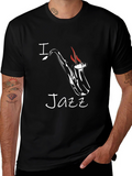 I Saxophone Jazz Graphic Tee - Black Cotton T-Shirt