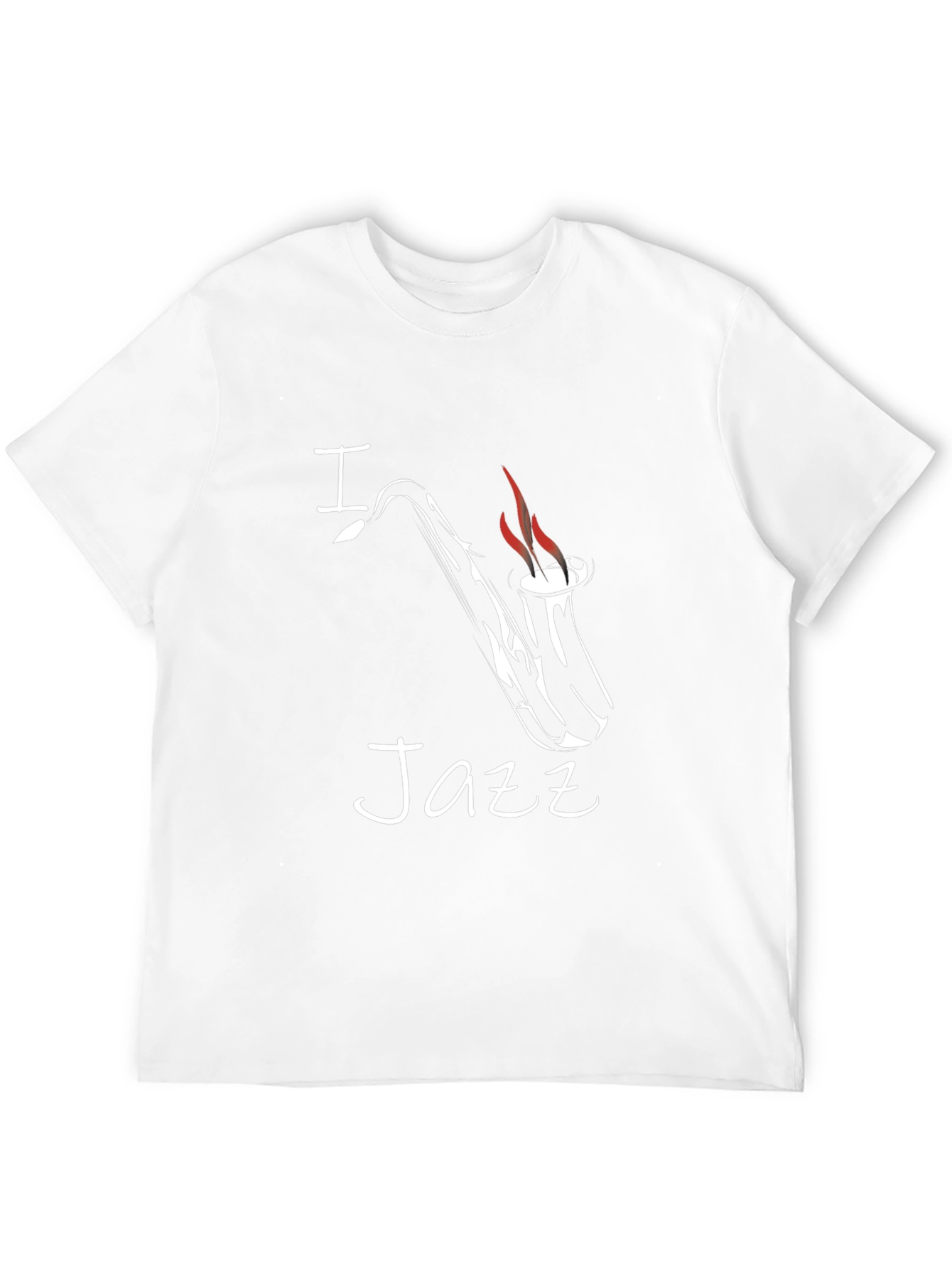 I Saxophone Jazz Graphic Tee - Black Cotton T-Shirt