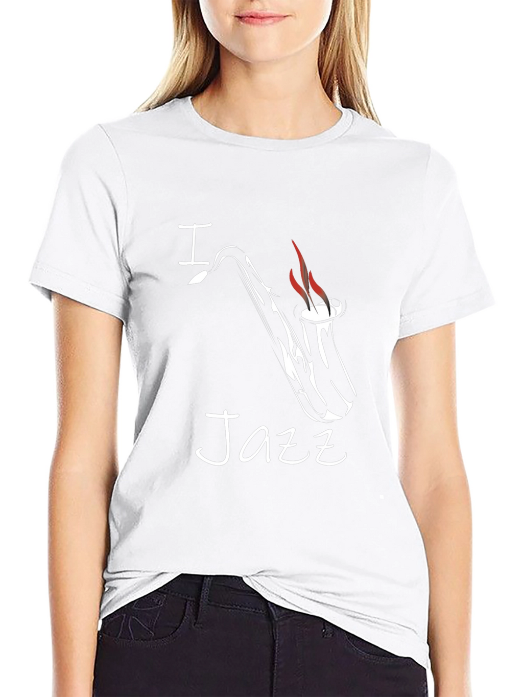 I Saxophone Jazz Graphic Tee - Black Cotton T-Shirt