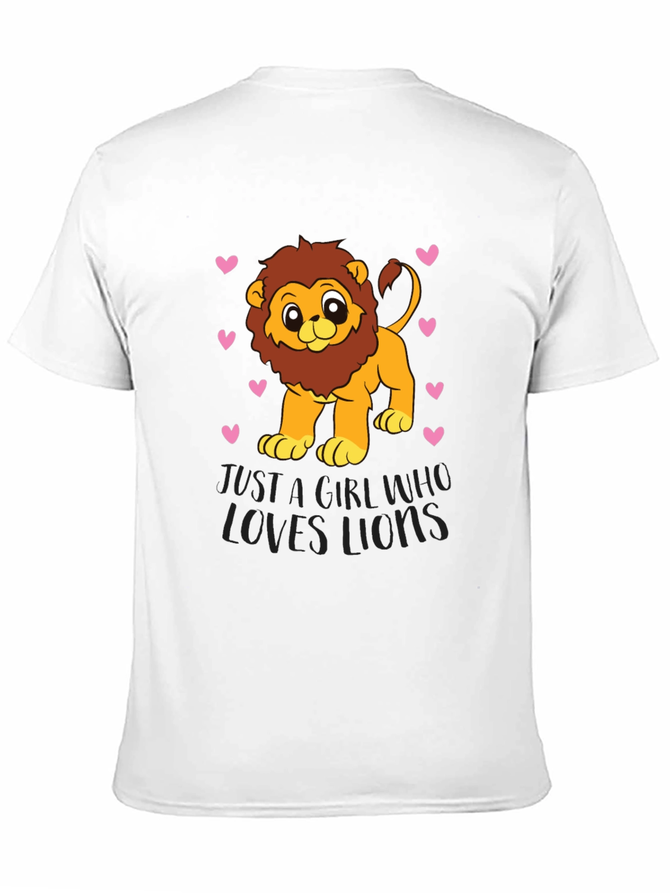 Cute Lion Lover Black T-Shirt