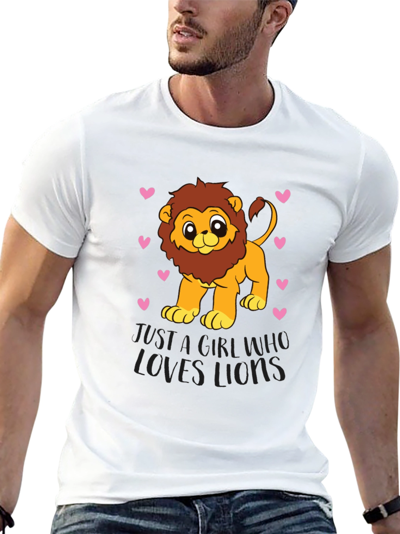 Cute Lion Lover Black T-Shirt