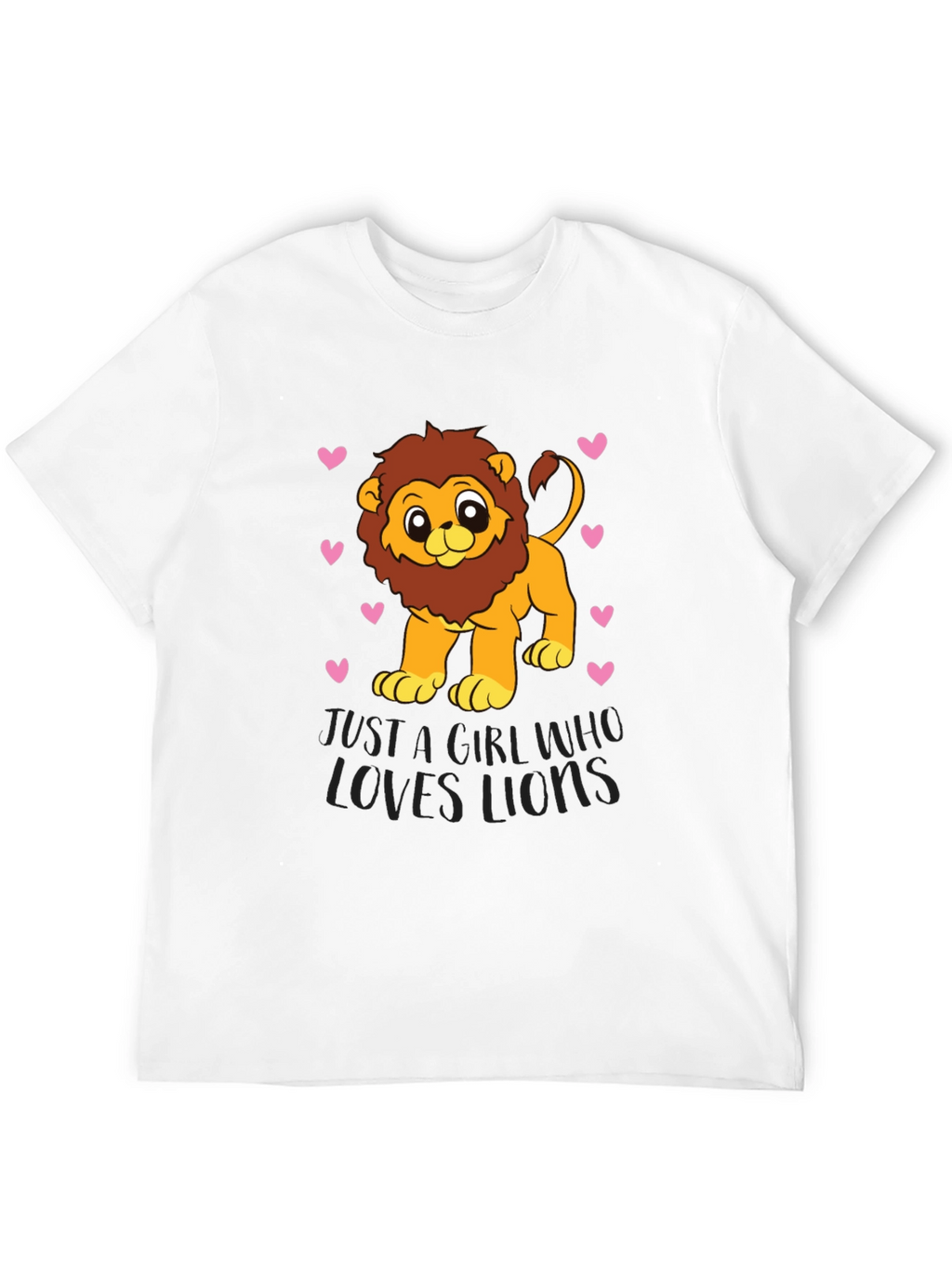 Cute Lion Lover Black T-Shirt