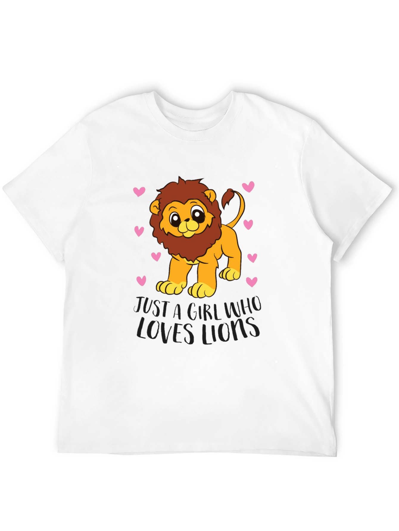 Cute Lion Lover Black T-Shirt
