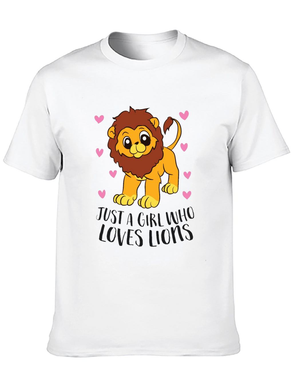 Cute Lion Lover Black T-Shirt