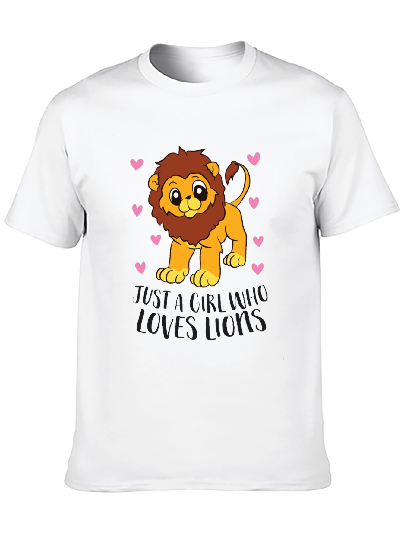 Cute Lion Lover Black T-Shirt