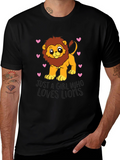 Cute Lion Lover Black T-Shirt