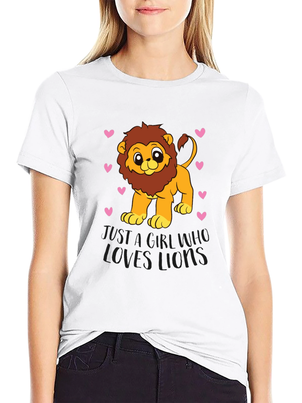Cute Lion Lover Black T-Shirt