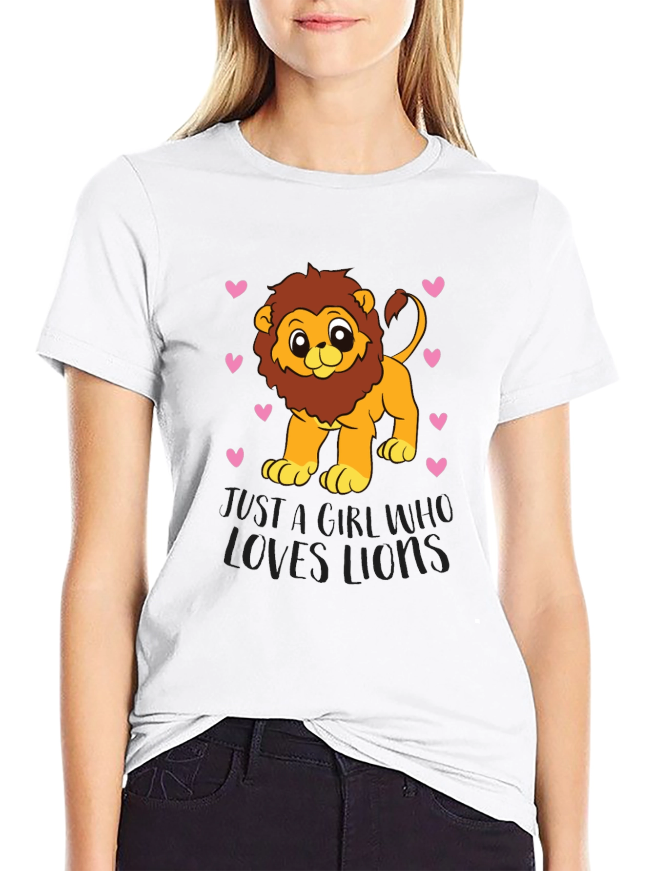 Cute Lion Lover Black T-Shirt