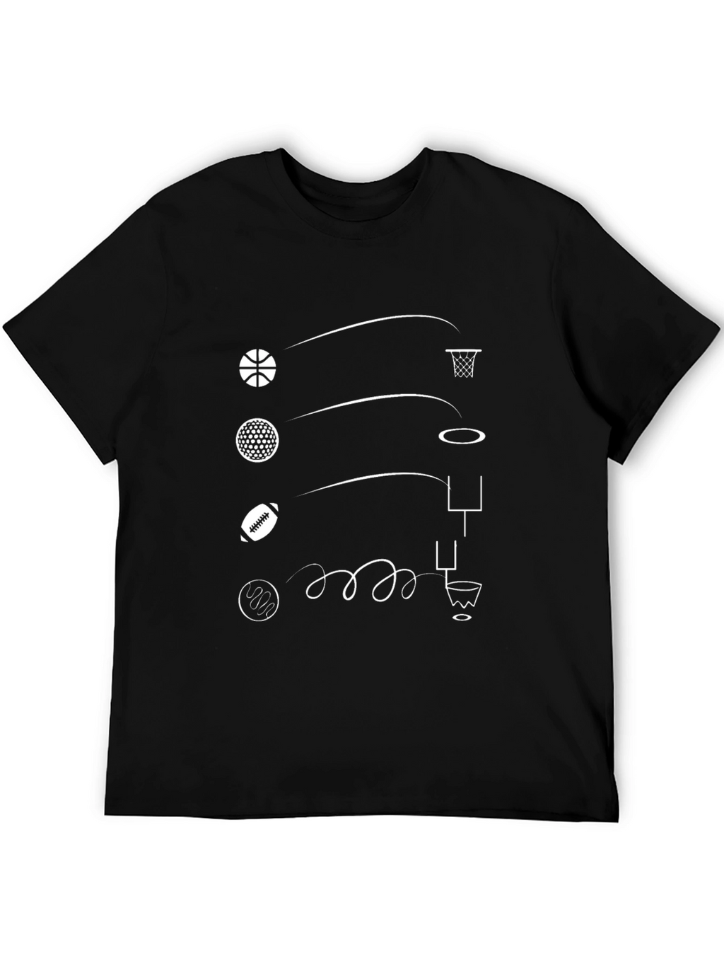 Sports Trajectory Tee - Black Graphic T-Shirt
