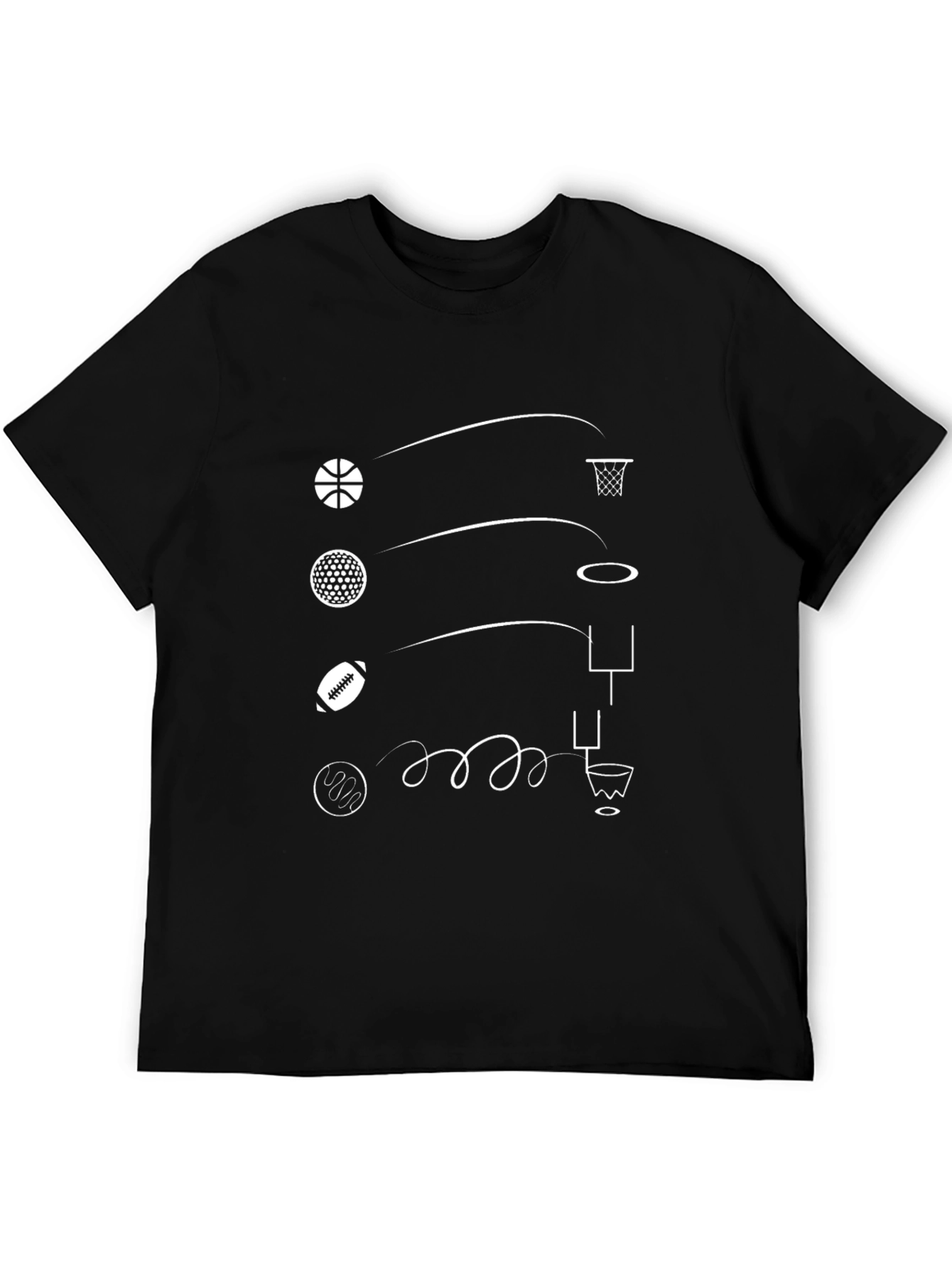 Sports Trajectory Tee - Black Graphic T-Shirt