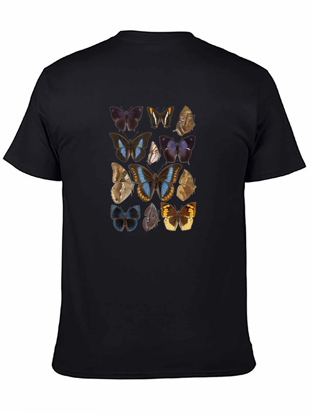 Butterfly Print Graphic Tee - Black