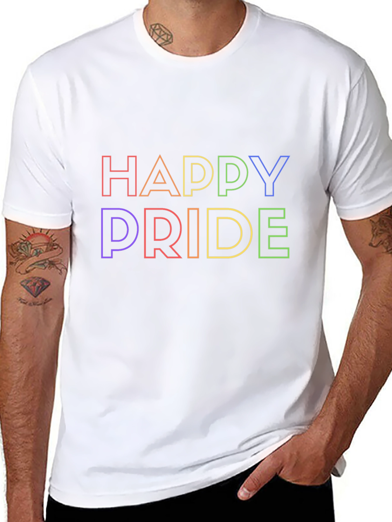 Happy Pride T-Shirt - Rainbow Graphic Tee
