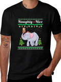 Naughty or Nice Christmas Elephant Graphic T-Shirt