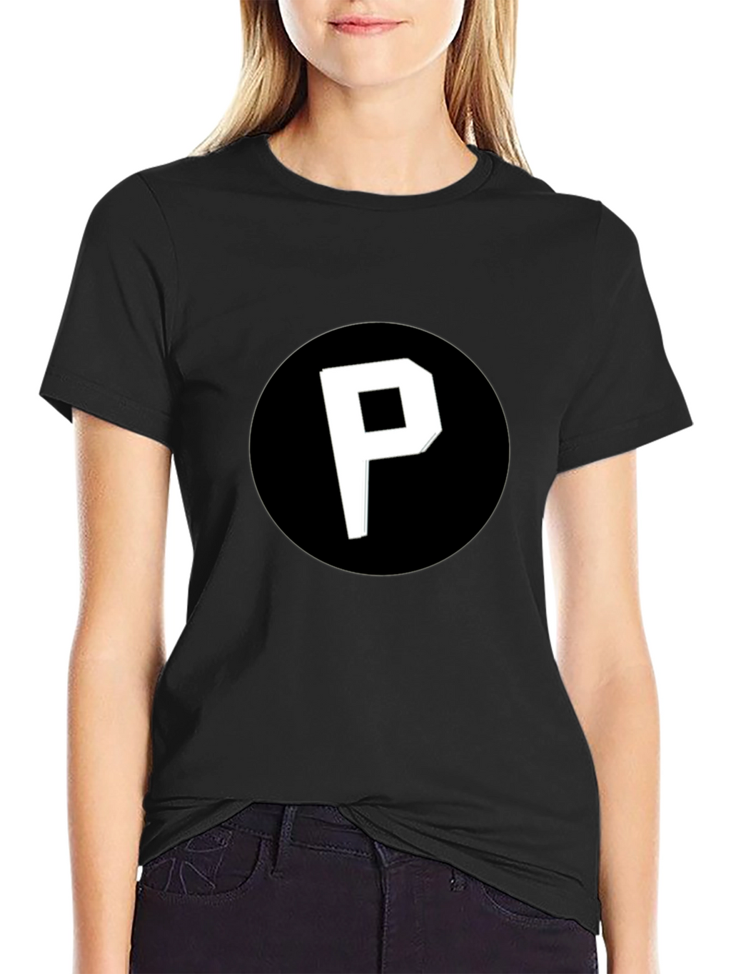 Black T-Shirt with P Logo