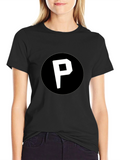 Black T-Shirt with P Logo