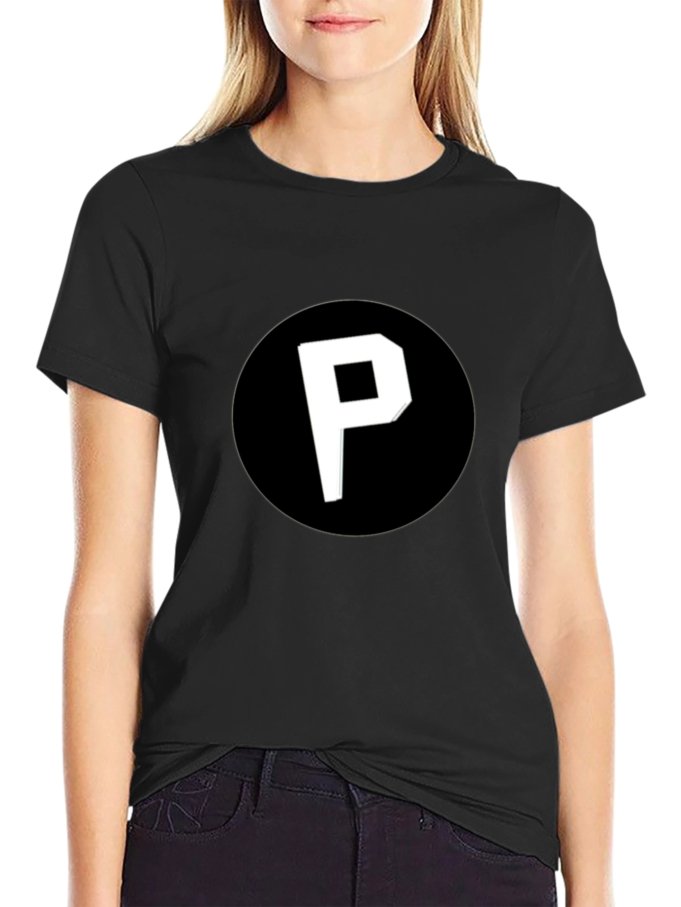 Black T-Shirt with P Logo