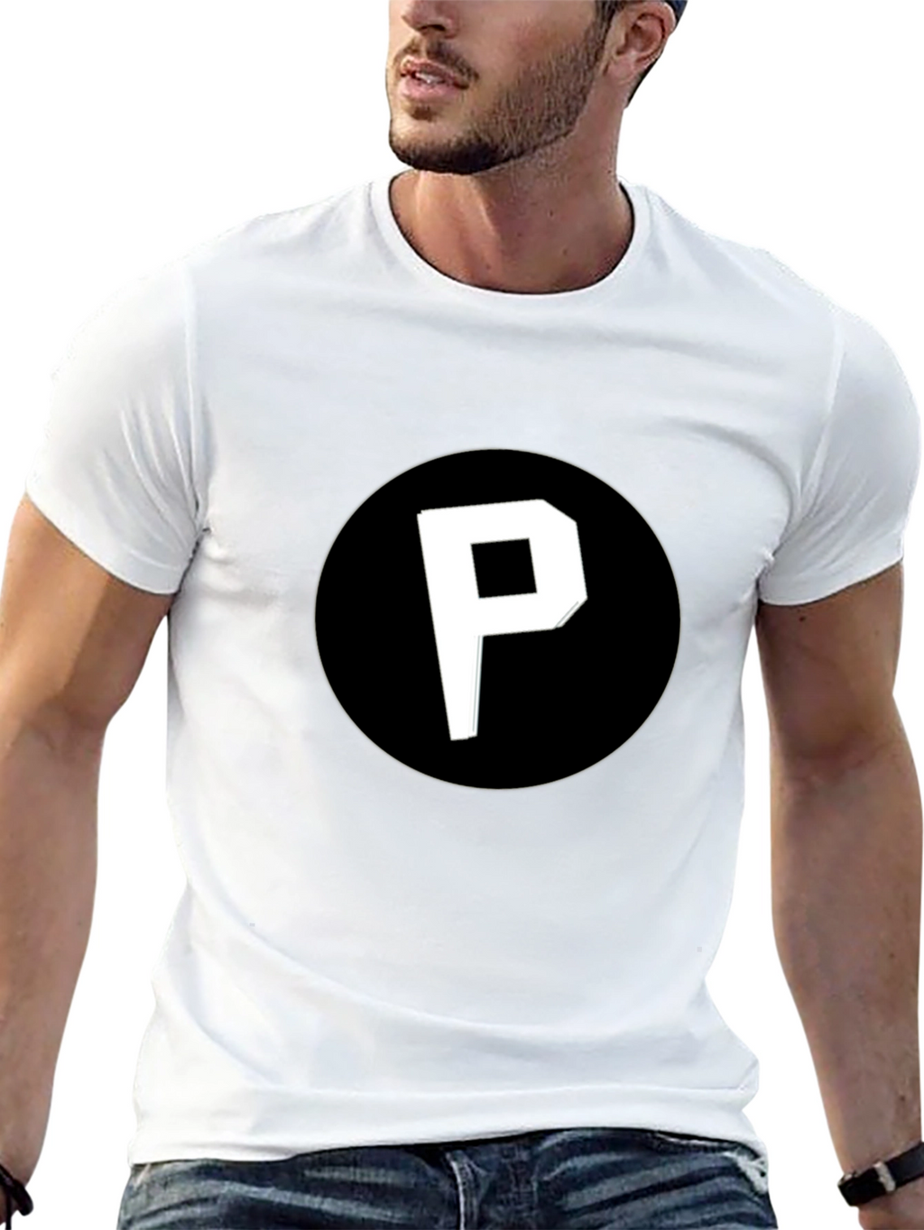 Black T-Shirt with P Logo