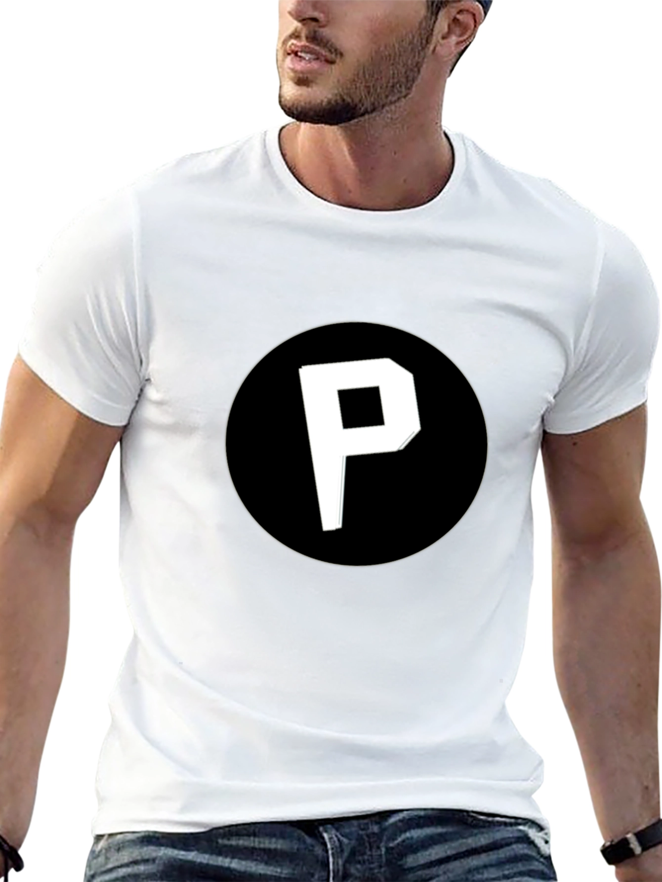 Black T-Shirt with P Logo