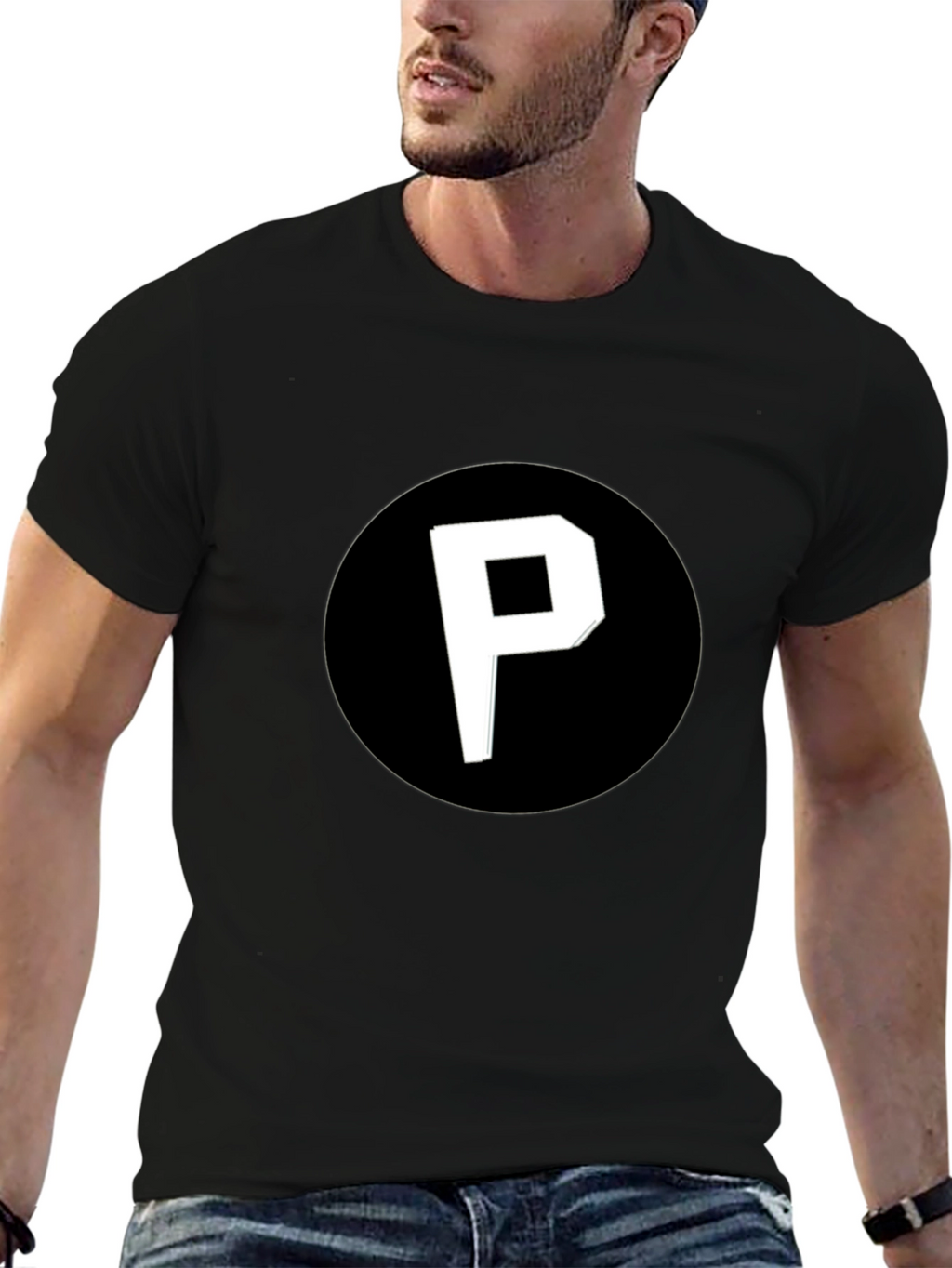 Black T-Shirt with P Logo