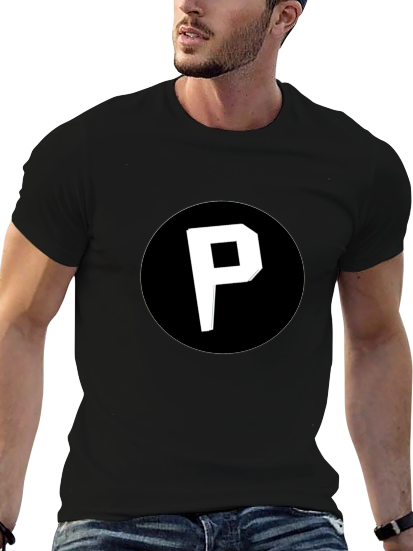 Black T-Shirt with P Logo