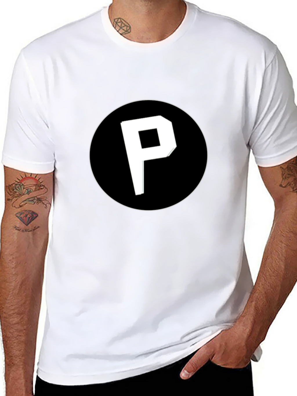 Black T-Shirt with P Logo