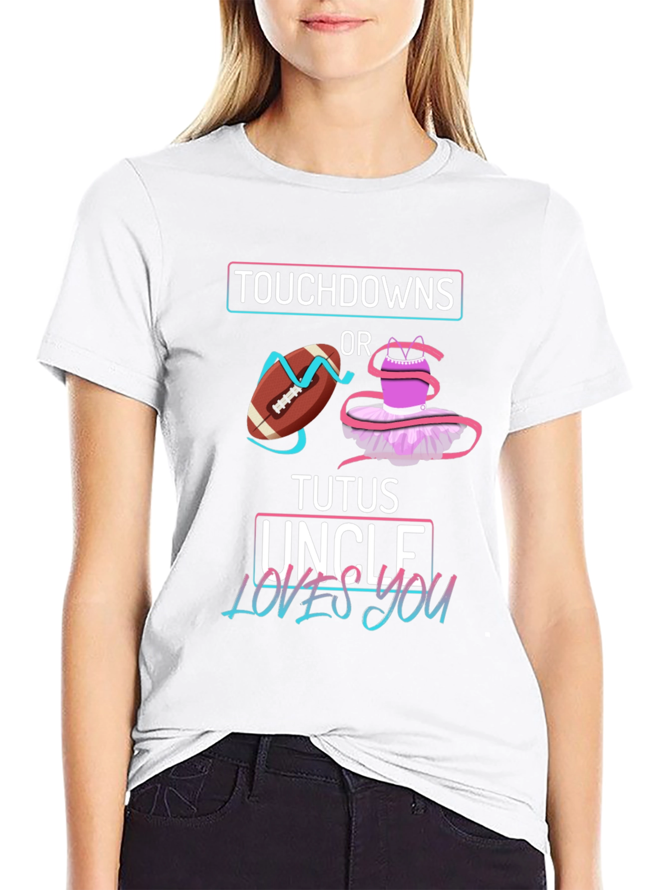 Touchdowns or Tutus Uncle Loves You T-Shirt