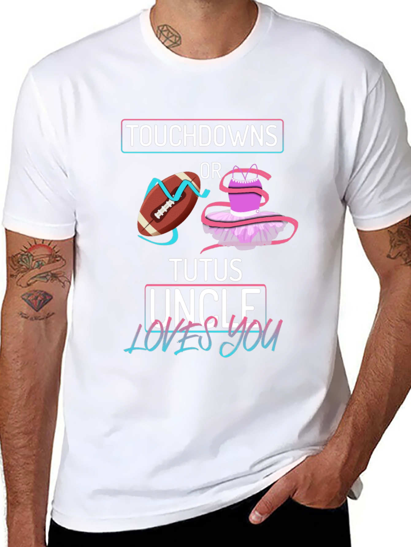 Touchdowns or Tutus Uncle Loves You T-Shirt