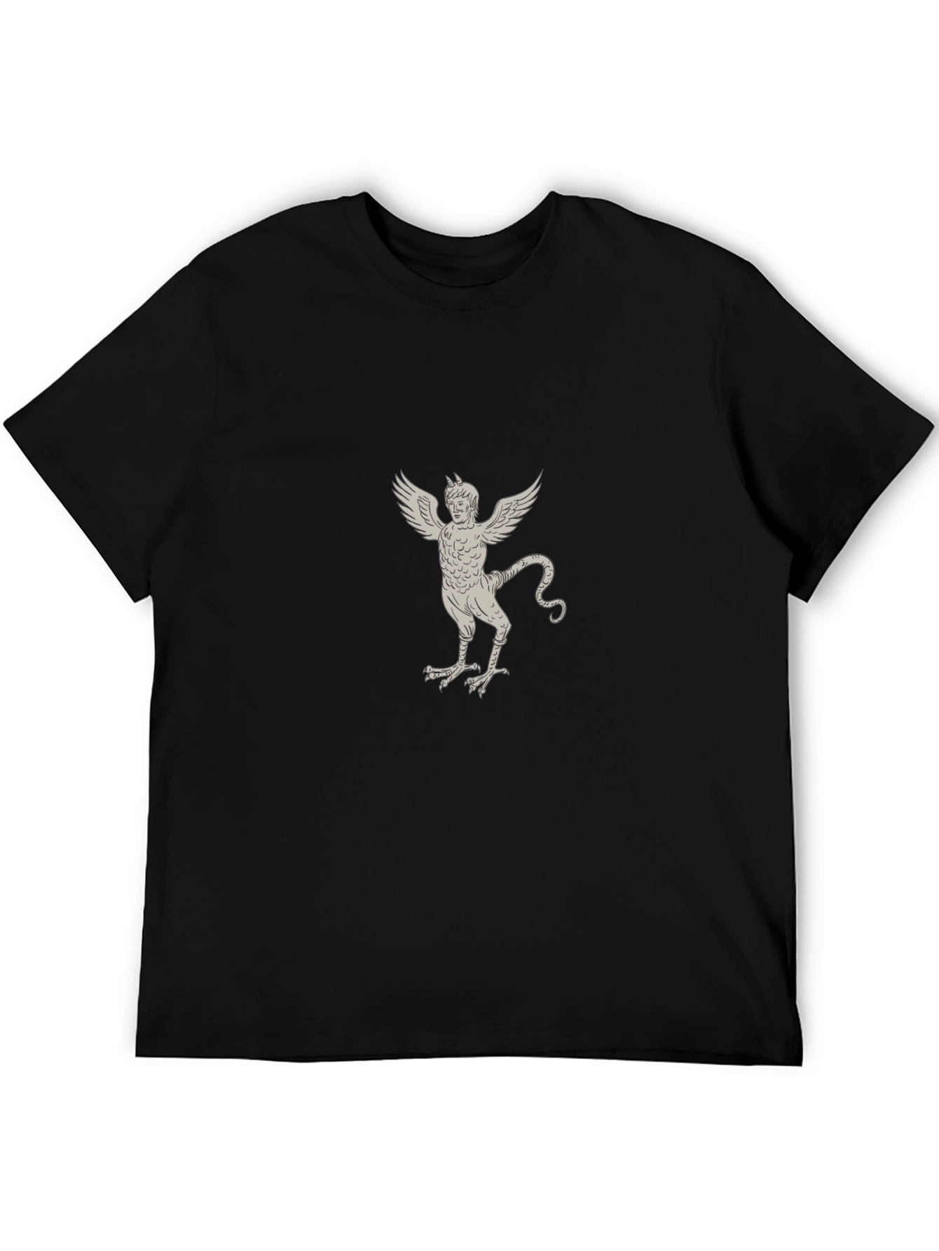 Mens Black T-Shirt - Griffin Illustration