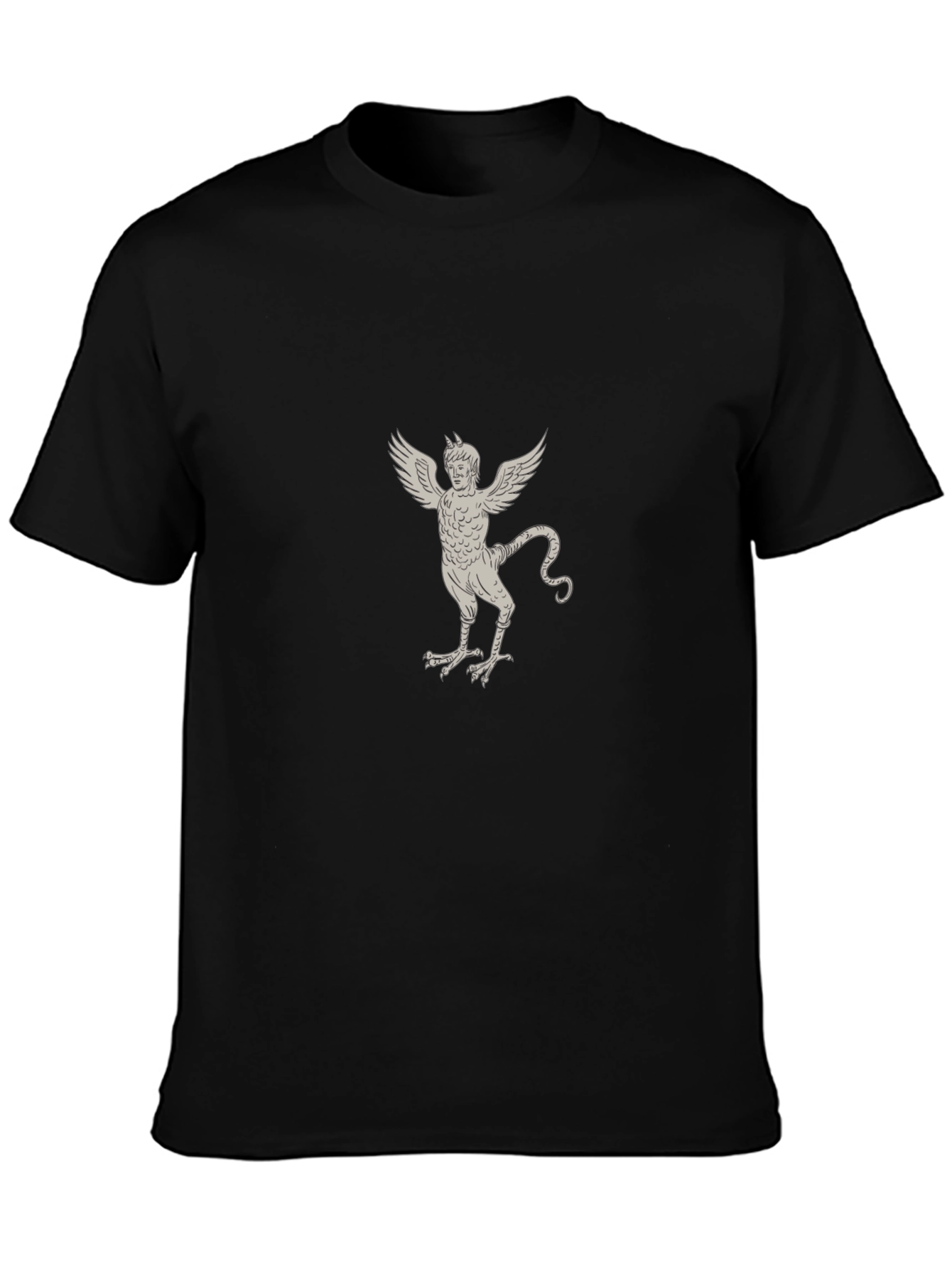 Mens Black T-Shirt - Griffin Illustration