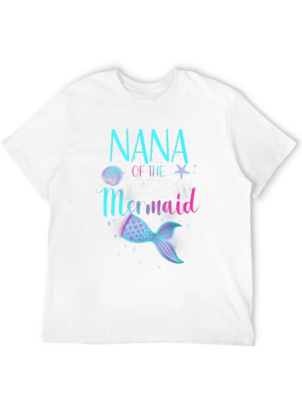 Nana of the Birthday Mermaid Black T-Shirt