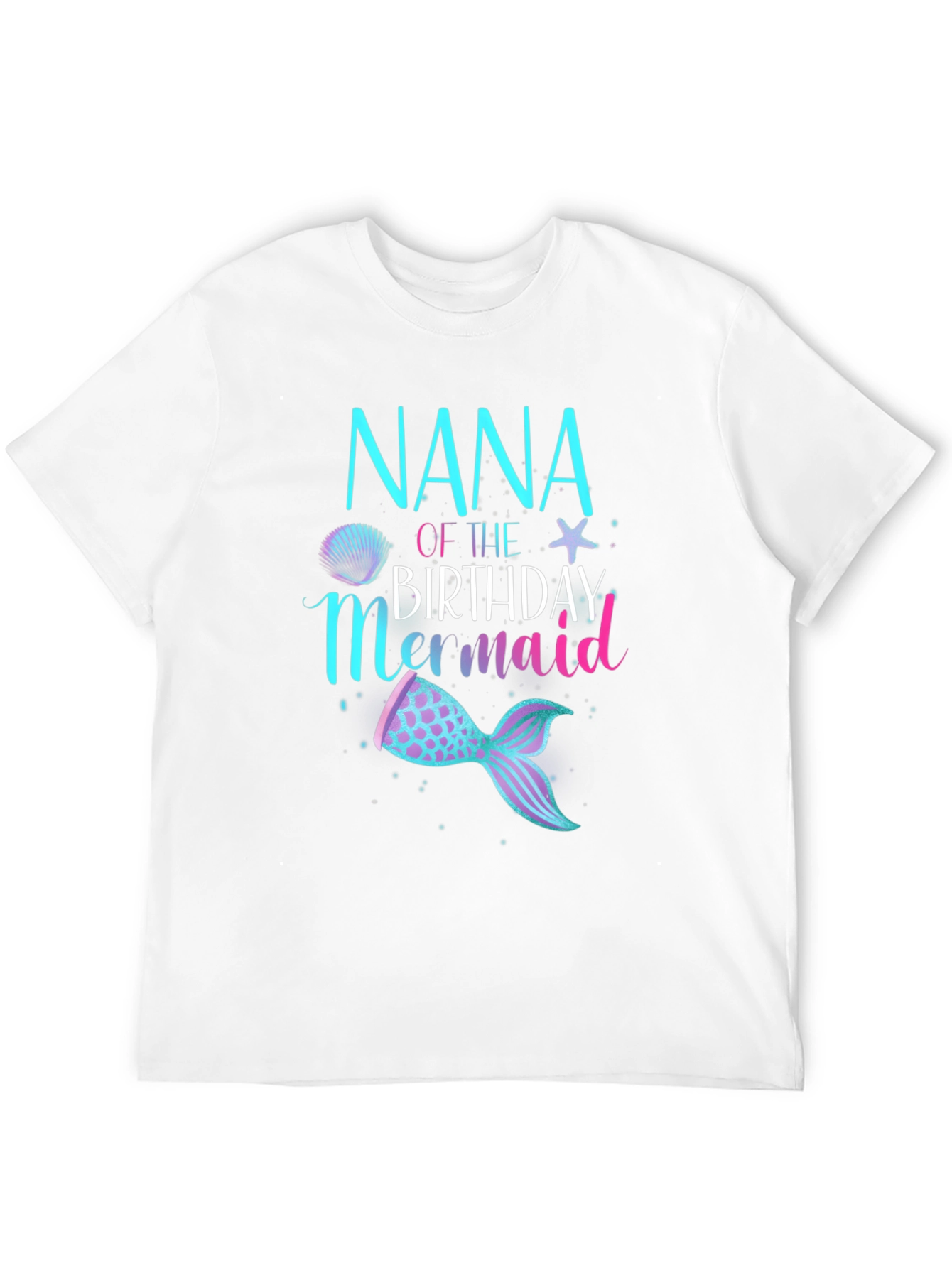 Nana of the Birthday Mermaid Black T-Shirt