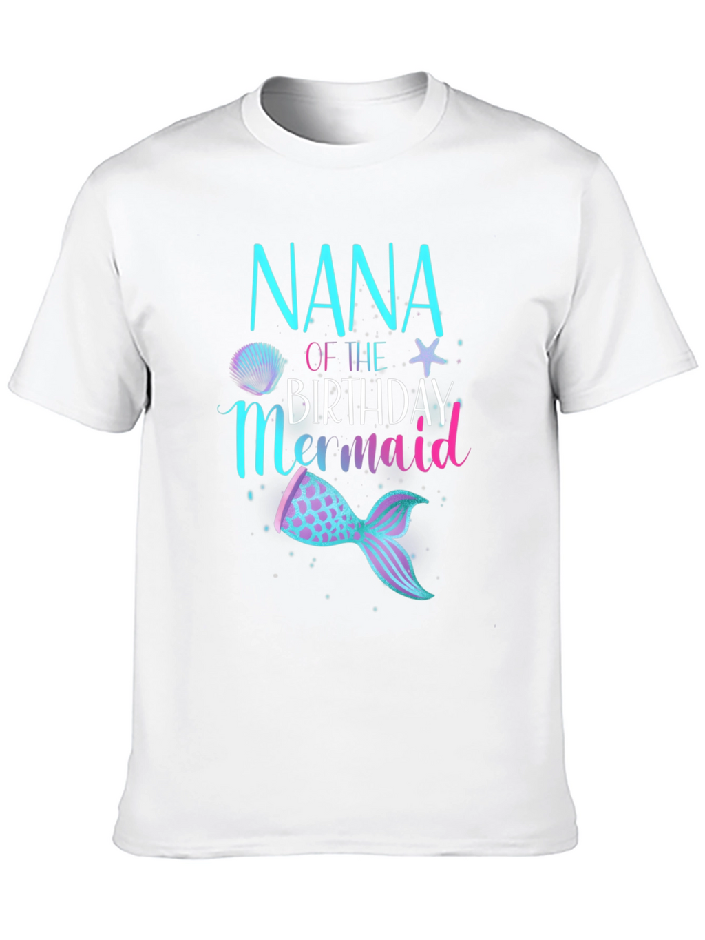 Nana of the Birthday Mermaid Black T-Shirt