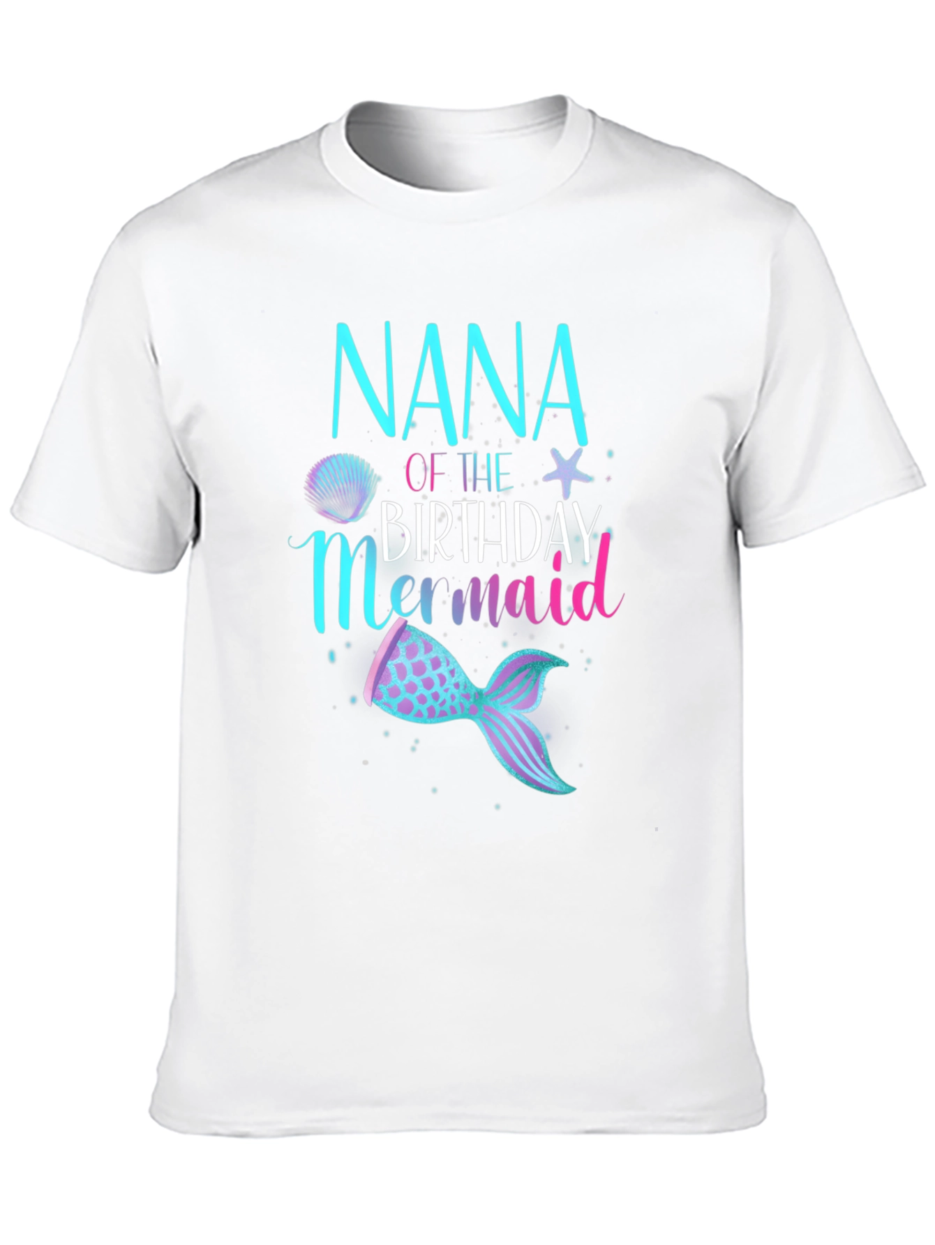 Nana of the Birthday Mermaid Black T-Shirt