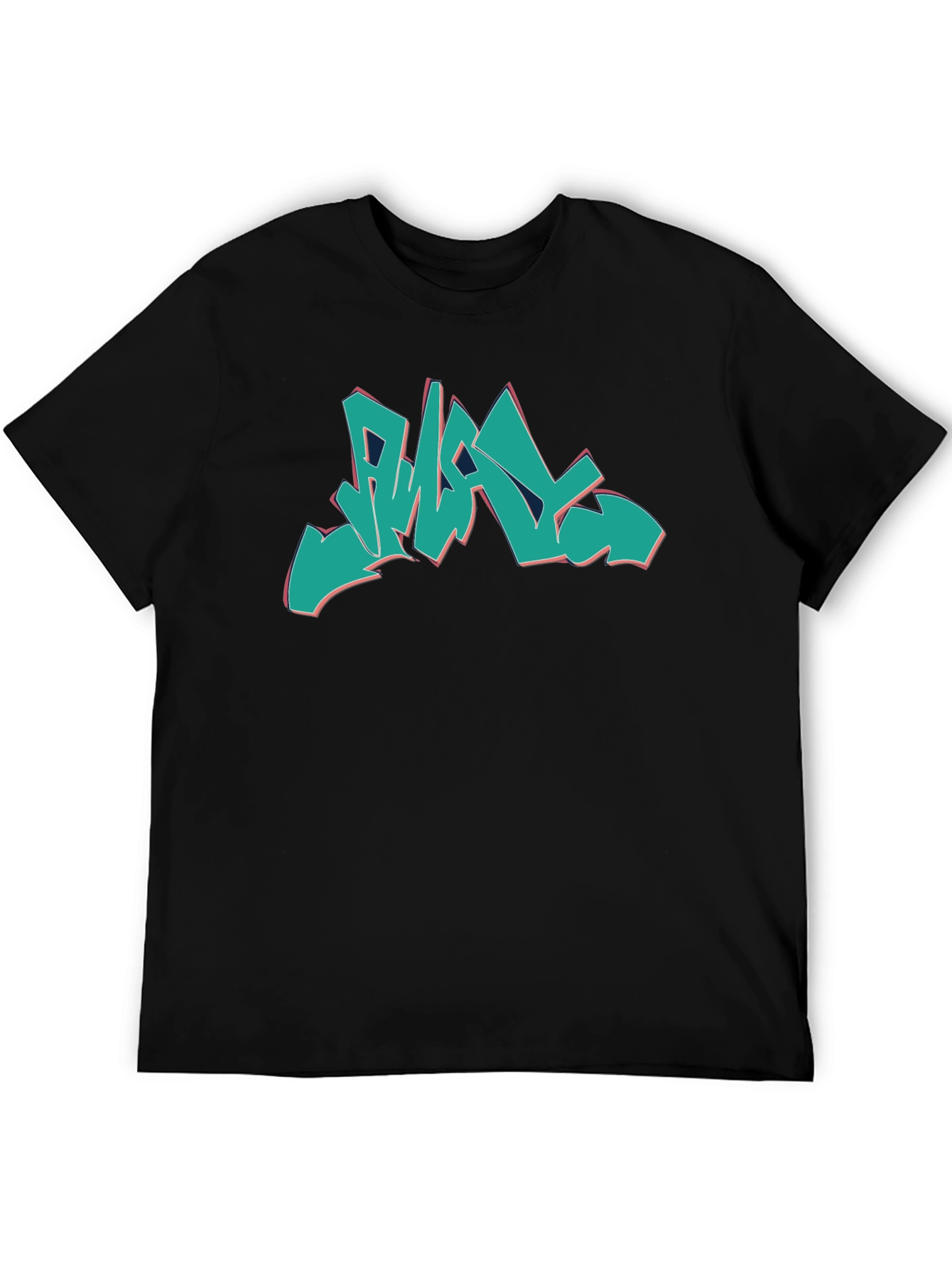 Graffiti Style Graphic Print Black T-Shirt