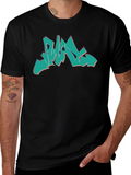 Graffiti Style Graphic Print Black T-Shirt