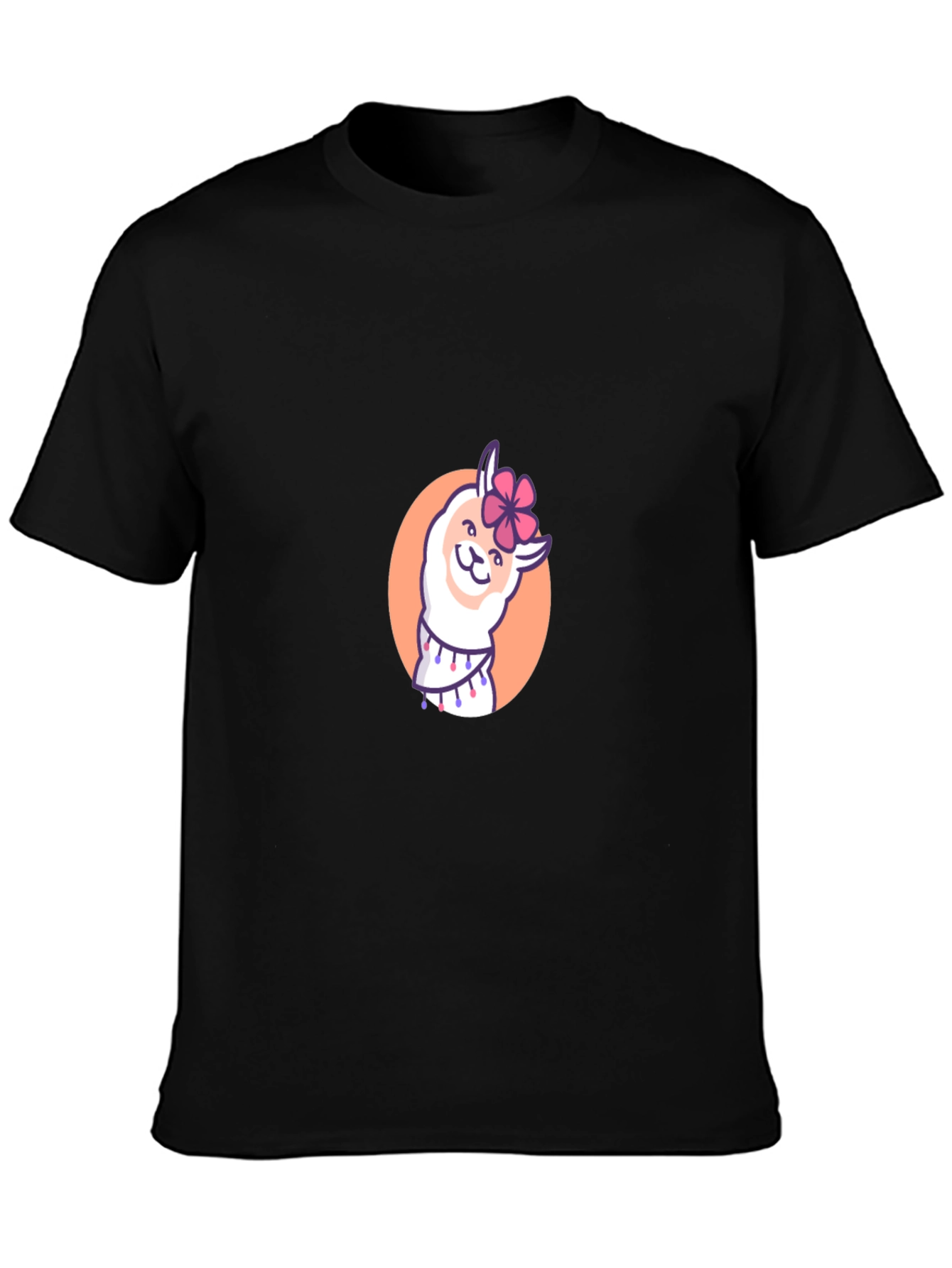 Cute Llama Graphic T-Shirt - Black