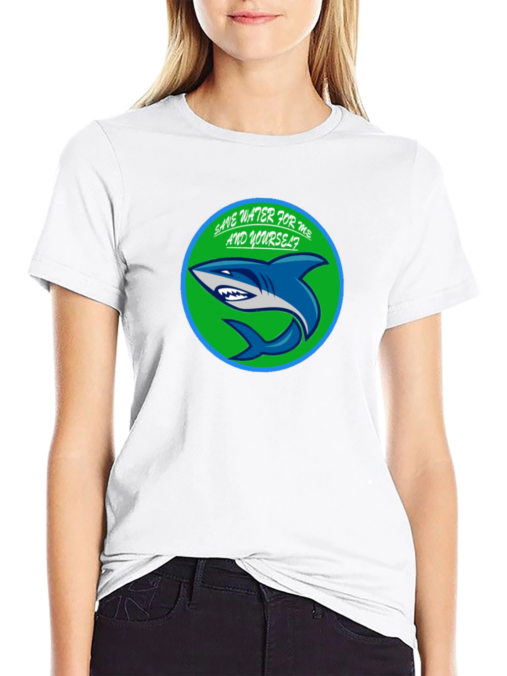 Save Water Shark Graphic T-Shirt - Eco-Friendly Design
