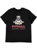 Pitbull Doing Yoga Graphic T-Shirt