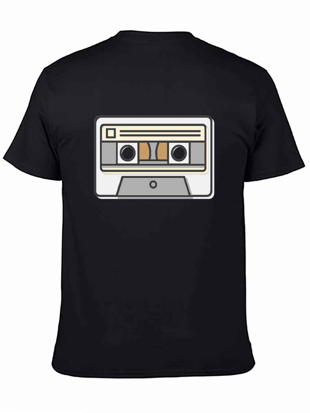 Retro Cassette Tape Graphic Tee - Black