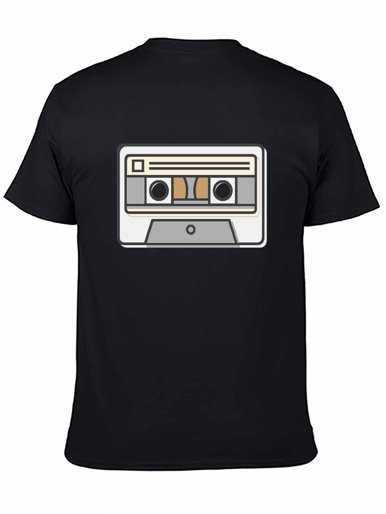 Retro Cassette Tape Graphic Tee - Black