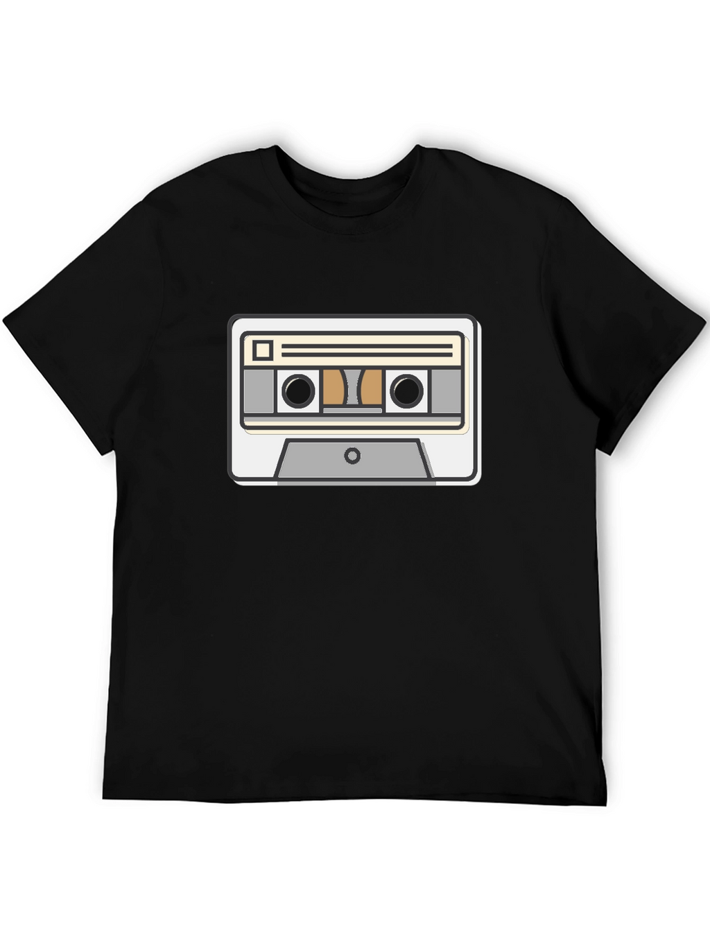 Retro Cassette Tape Graphic Tee - Black