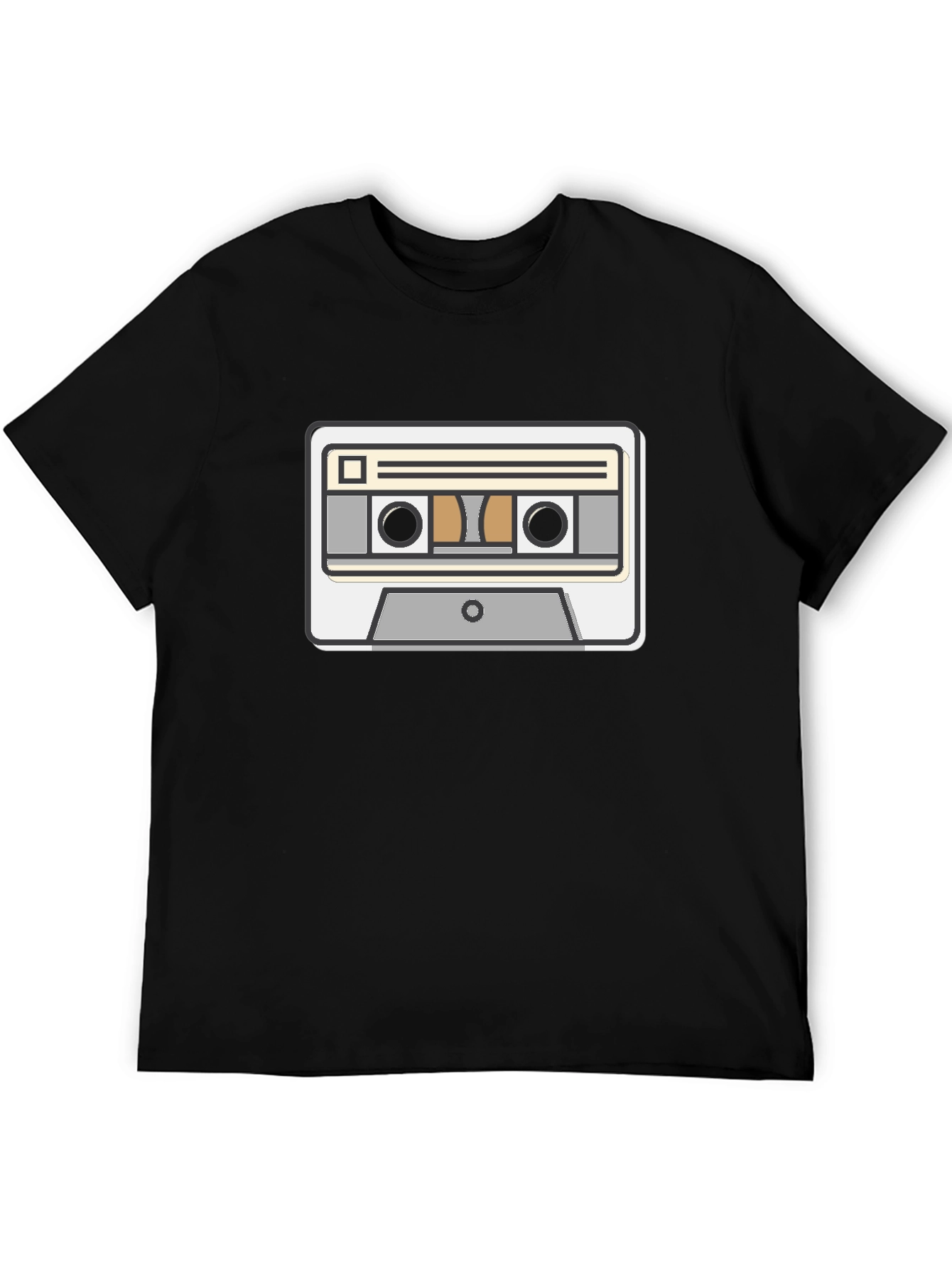 Retro Cassette Tape Graphic Tee - Black