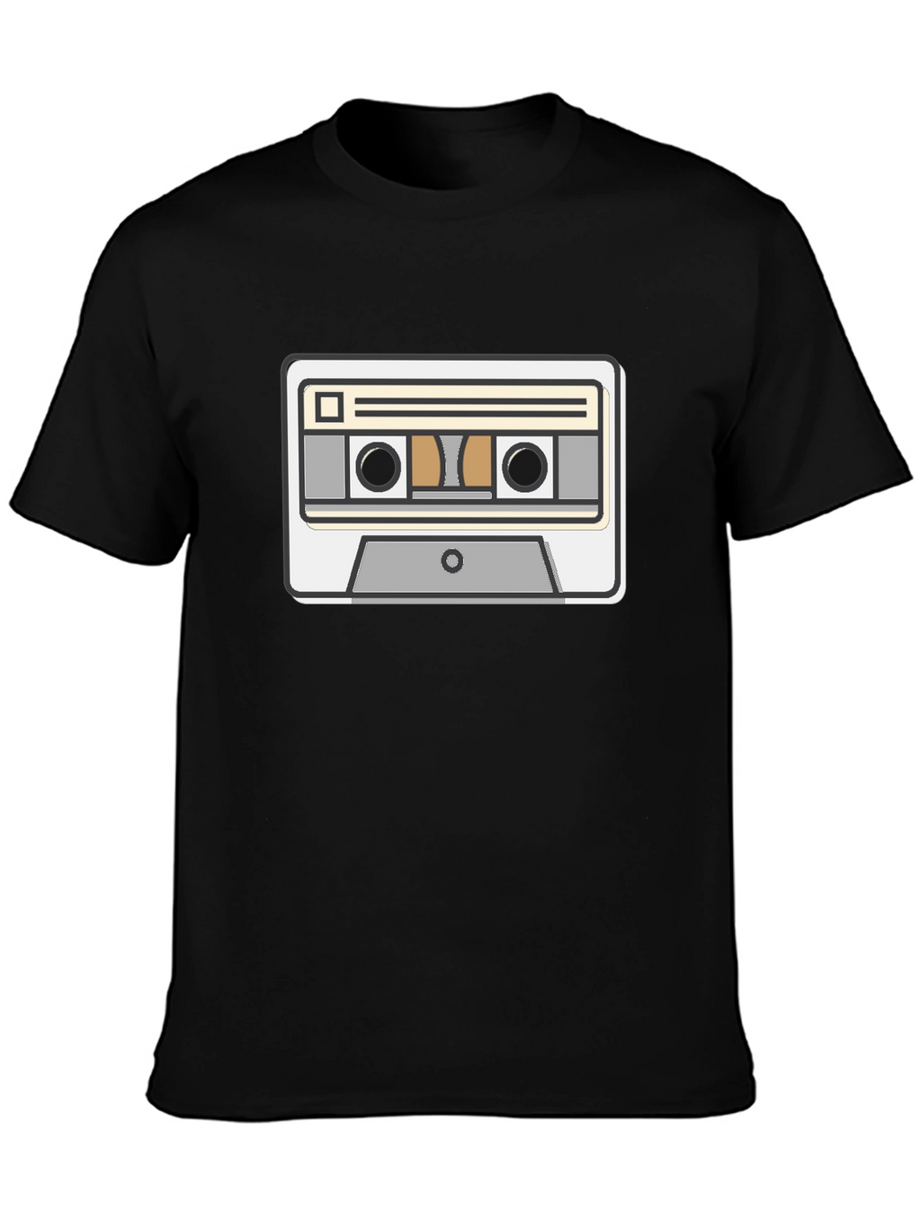 Retro Cassette Tape Graphic Tee - Black