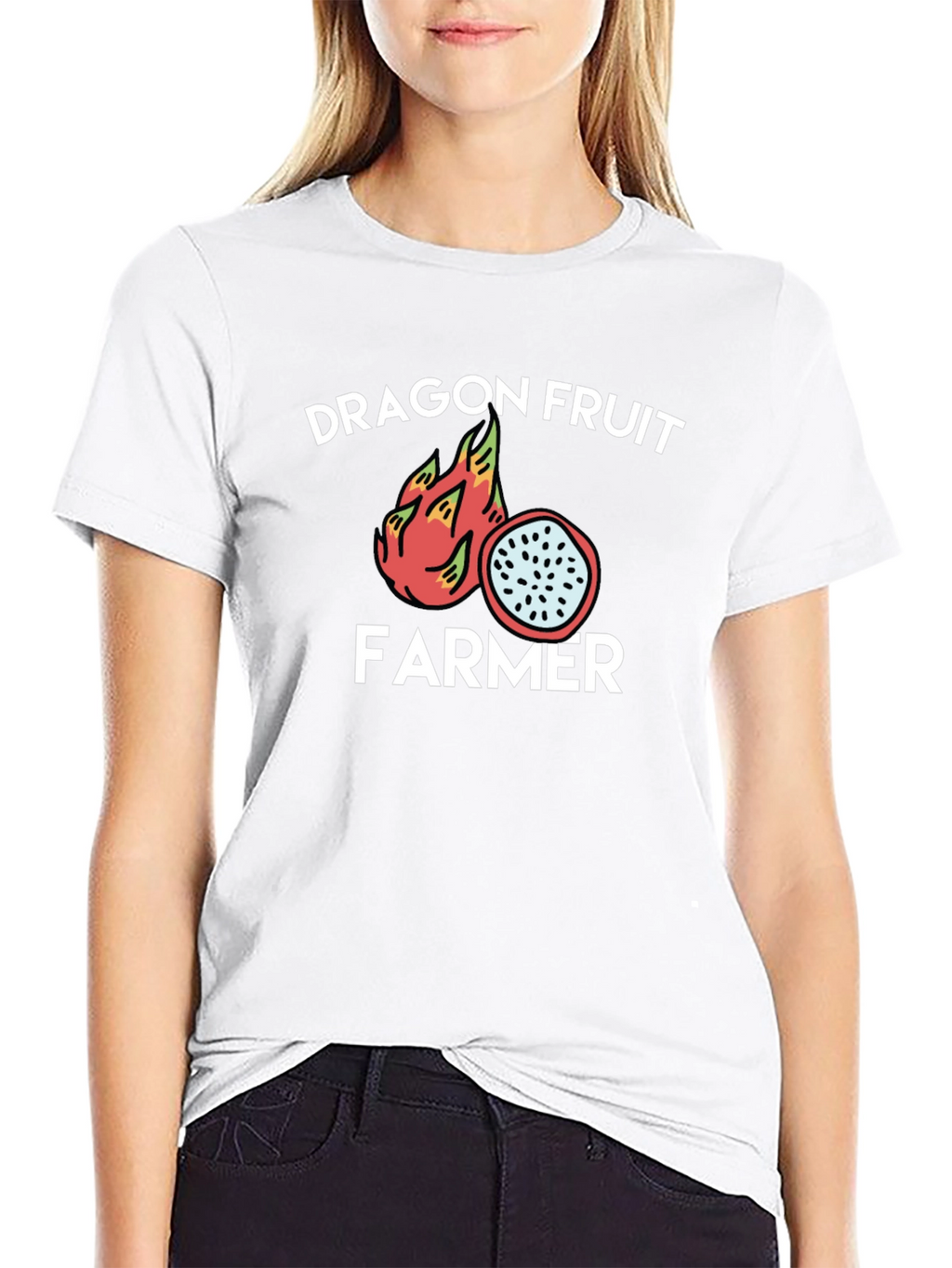 Dragon Fruit Farmer Graphic Tee - Black Cotton T-Shirt
