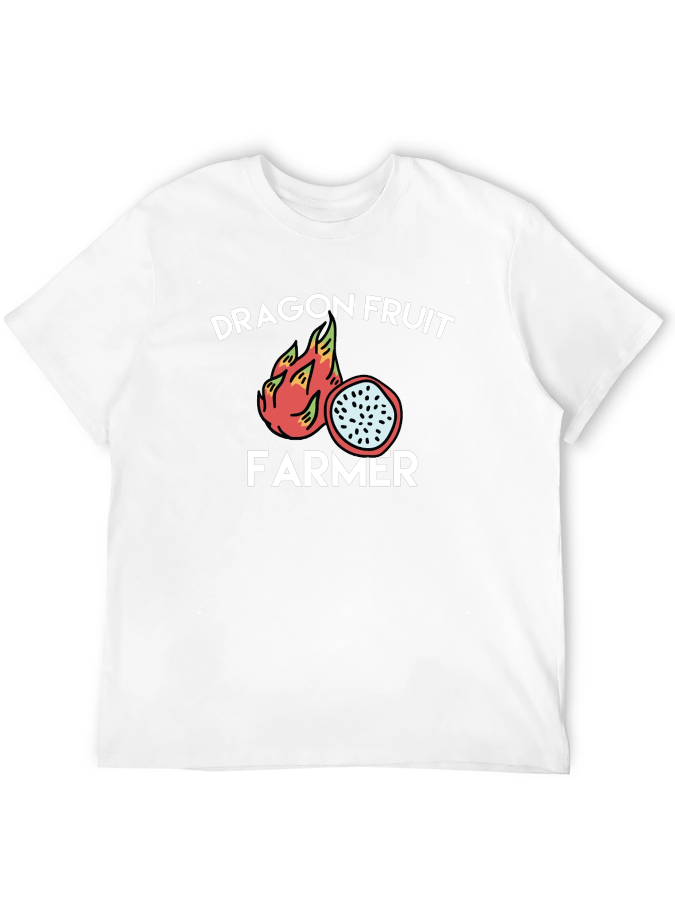 Dragon Fruit Farmer Graphic Tee - Black Cotton T-Shirt